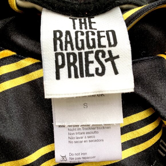 Striped Crop Top THE RAGGED PRIEST Velour Stretchy Festival Rave Urban Indie S - Picture 7 of 9